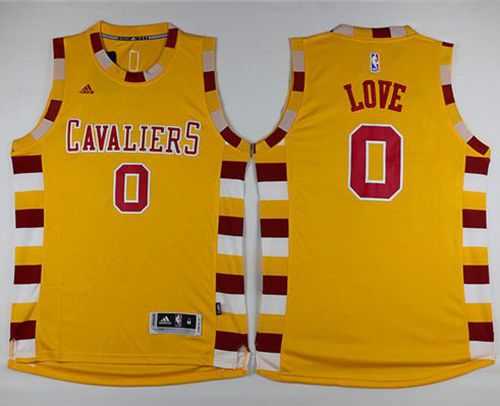 Cleveland Cavaliers #0 Kevin Love Gold Throwback Classic Stitched NBA Jersey