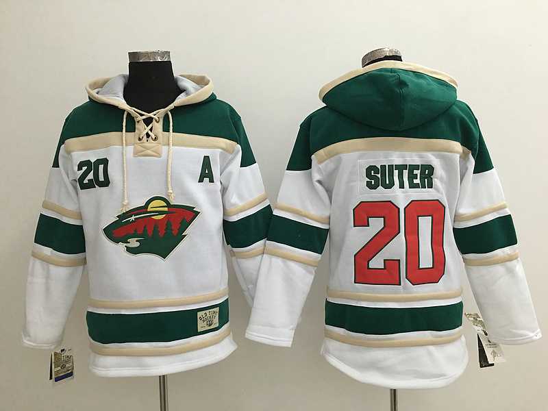 Minnesota Wild #20 Ryan Suter White Sawyer Hooded Sweatshirt Stitched NHL Jersey