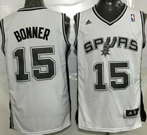 San Antonio Spurs #15 Matt Bonner White Stitched NBA Jersey