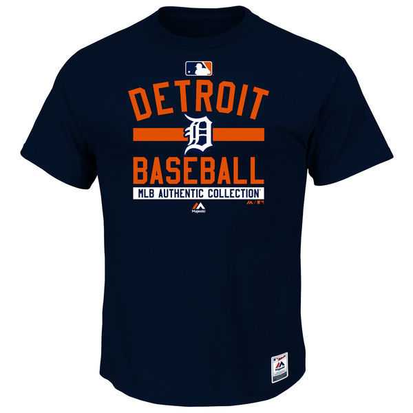 Detroit Tigers Majestic Big x26 Tall Collection Team Property WEM T-Shirt - Navy Blue
