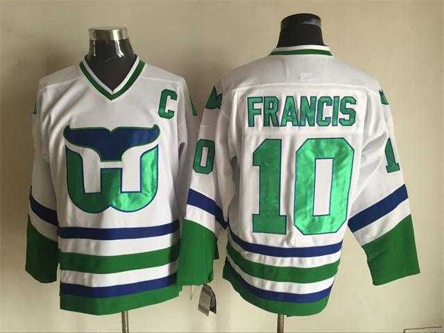 Hartford Whalers #10 Ron Francis White CCM Throwback Stitched NHL Jersey