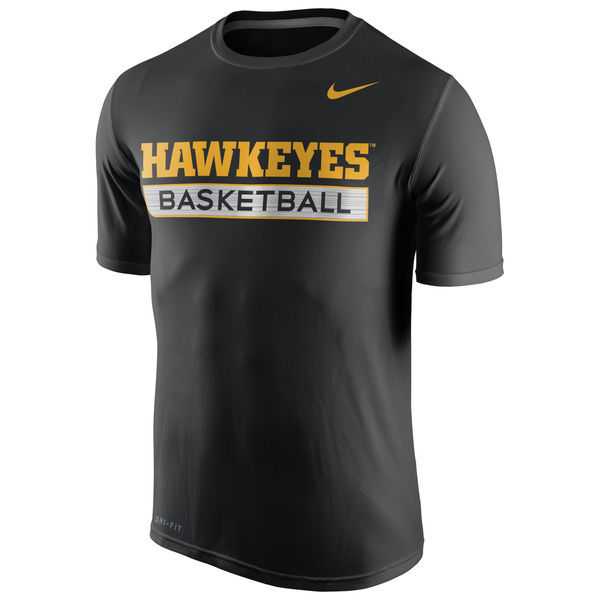 Iowa Hawkeyes Nike Basketball Practice Performance WEM T-Shirt - Black