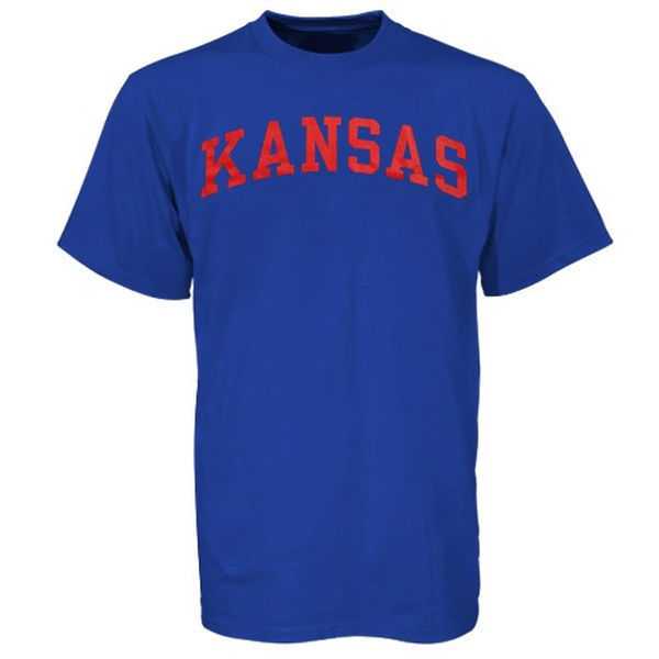 Kansas Jayhawks Arch WEM T-Shirt - Royal Blue