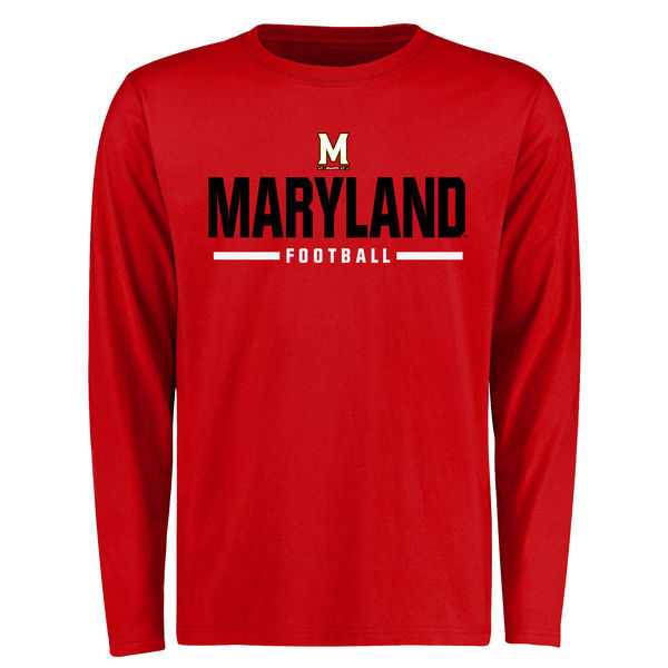 Maryland Terrapins Custom Sport Wordmark Long Sleeve WEM T-Shirt - Red