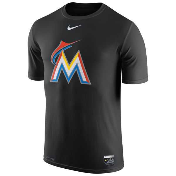 Miami Marlins Nike Collection Legend Logo 1.5 Performance WEM T-Shirt - Black