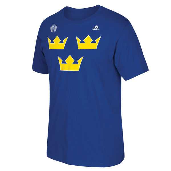 Sweden Hockey 2016 World Cup of Hockey Primary Logo WEM T-Shirt - Royal Blue