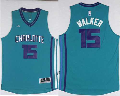 Charlotte Hornets #15 Kemba Walker Light Blue Revolution 30 Stitched NBA Jersey