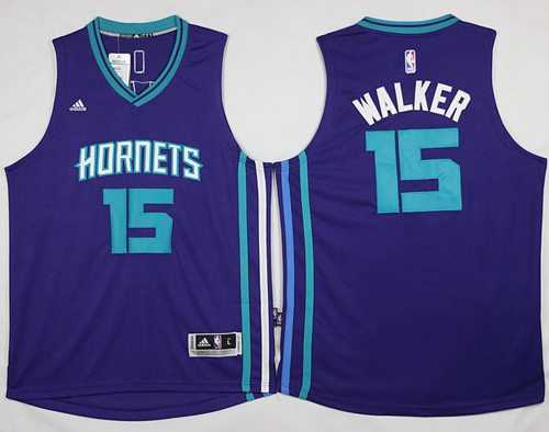 Charlotte Hornets #15 Kemba Walker Purple Revolution 30 Stitched NBA Jersey