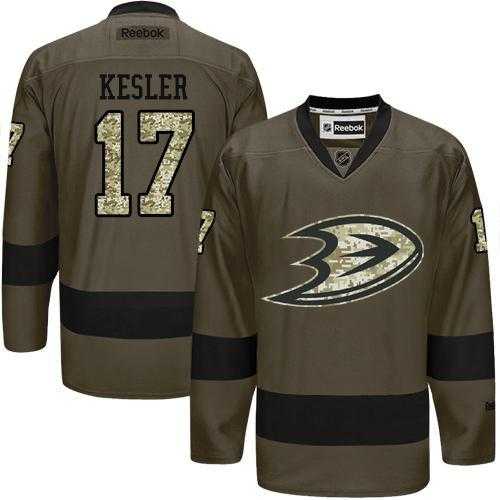 Glued Anaheim Ducks #17 Ryan Kesler Green Salute to Service NHL Jersey
