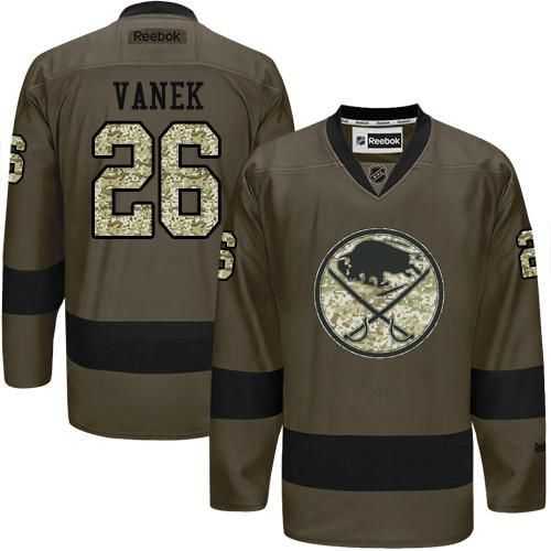 Glued Buffalo Sabres #26 Thomas Vanek Green Salute to Service NHL Jersey