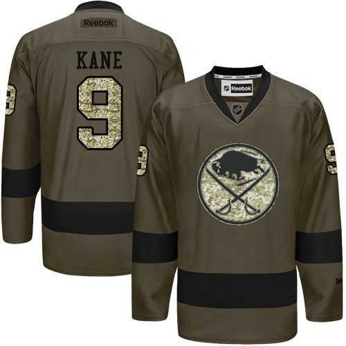 Glued Buffalo Sabres #9 Evander Kane Green Salute to Service NHL Jersey