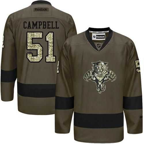 Glued Florida Panthers #51 Brian Campbell Green Salute to Service NHL Jersey