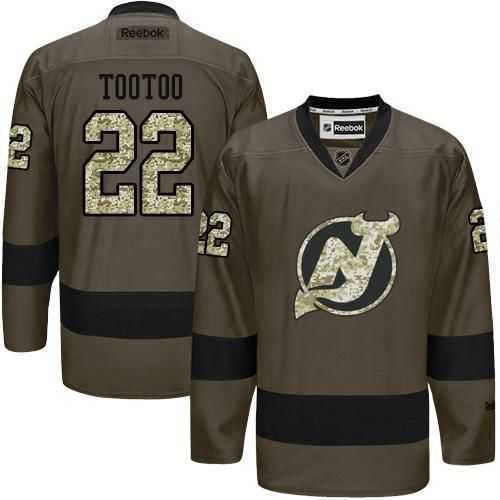 Glued New Jersey Devils #22 Jordin Tootoo Green Salute to Service NHL Jersey