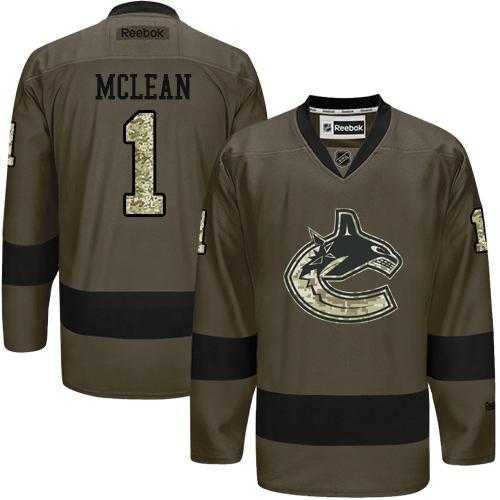 Glued Vancouver Canucks #1 Kirk Mclean Green Salute to Service NHL Jersey