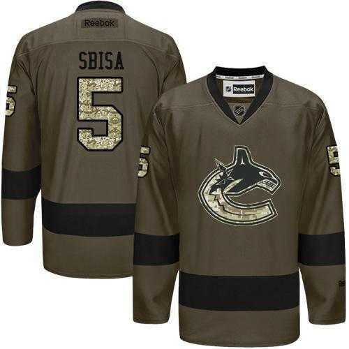 Glued Vancouver Canucks #5 Luca Sbisa Green Salute to Service NHL Jersey