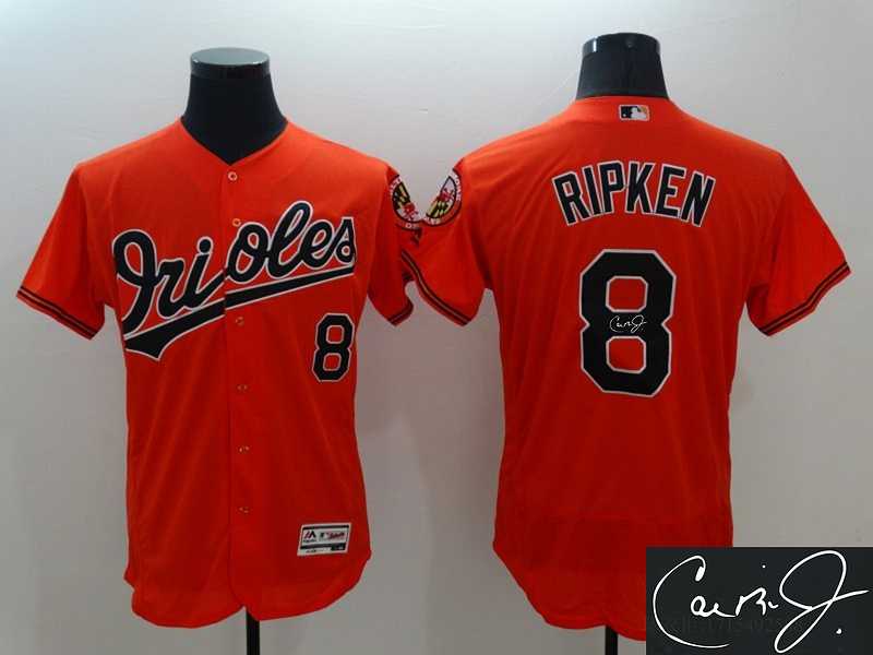Baltimore Orioles #8 Cal Ripken Orange 2016 Flexbase Collection Signature Edition Jersey