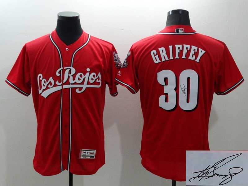 Cincinnati Reds #30 Ken Griffey Red 2016 Flexbase Collection Los Rojos Signature Edition Jersey
