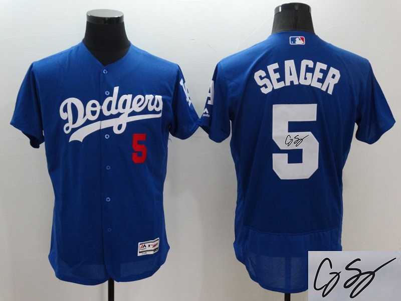 Los Angeles Dodgers #5 Corey Seager Blue 2016 Flexbase Collection Signature Edition Jersey