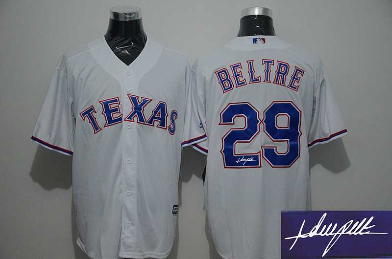 Texas Rangers #29 Adrian Beltre White New Cool Base Signature Edition Jersey