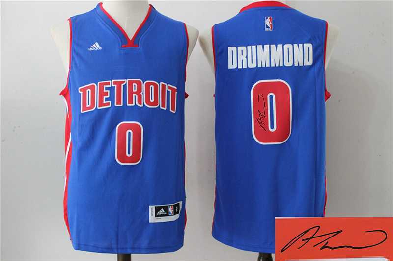 Detroit Pistons #0 Andre Drummond Blue Stitched NBA Signature Edition Signature Edition Jersey