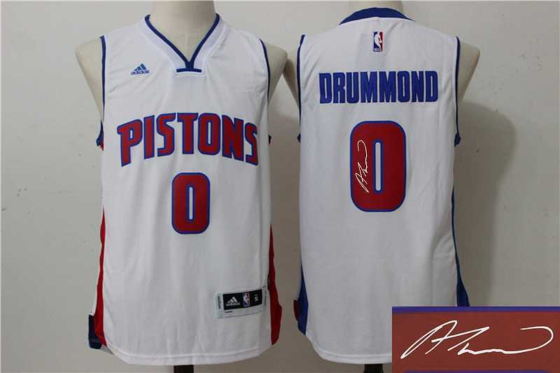 Detroit Pistons #0 Andre Drummond White Stitched NBA Signature Edition Signature Edition Jersey
