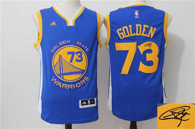 Golden State Warriors #73 Golden Blue Revolution 30 Swingman Stitched Signature Edition Signature Edition Jersey
