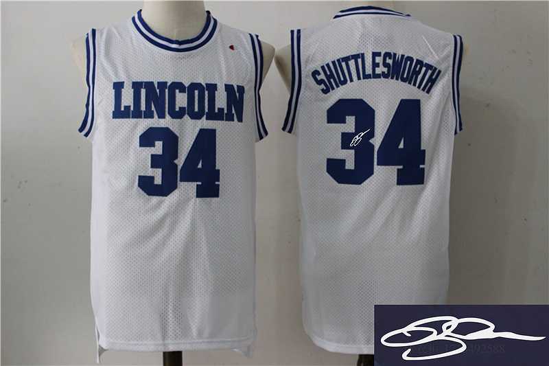 Lincoln He Got Game #34 Jesus Shuttlesworth White Stitched Basketball Signature Edition Jersey