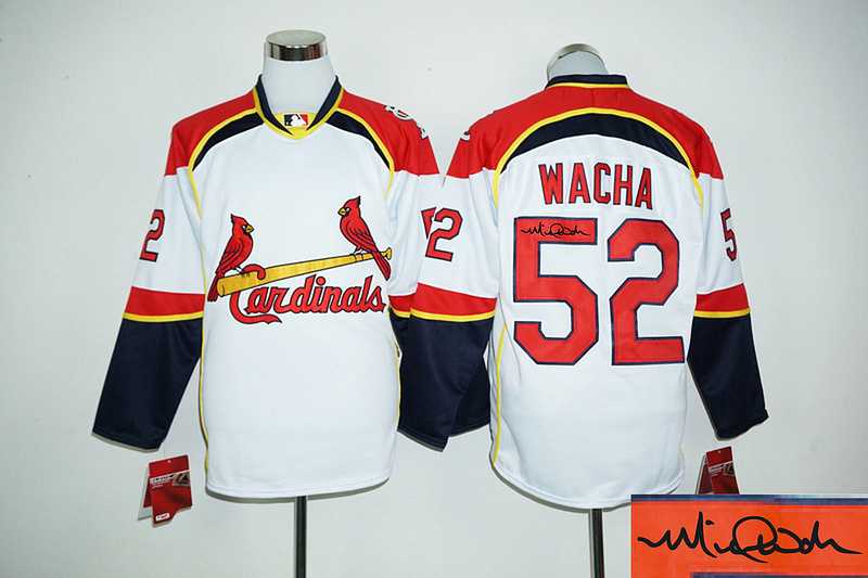 St. Louis Cardinals #52 Michael Wacha White Long Sleeve Stitched Signature Edition Jersey
