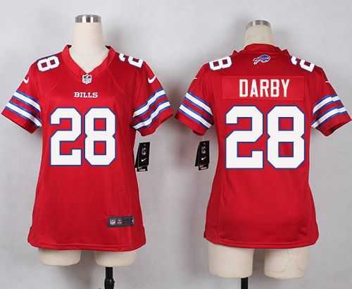 Glued Women Nike Buffalo Bills #28 Ronald Darby Red Team Color Game Jersey WEM