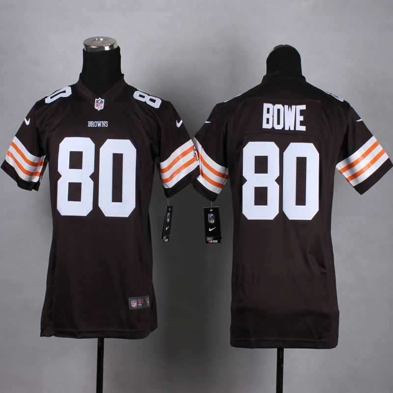 Glued Youth Nike Cleveland Browns #80 Bowe Brown Team Color Game Jersey WEM