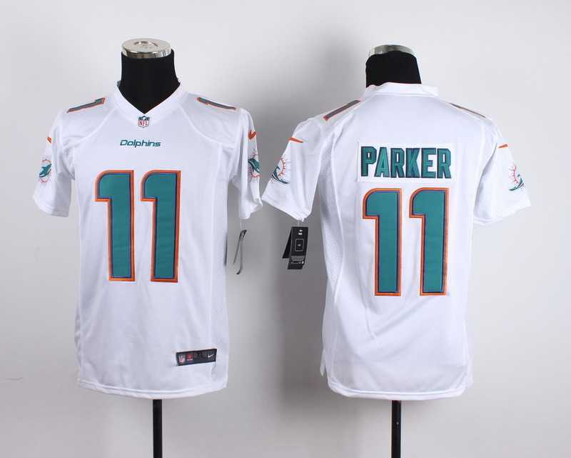 Glued Youth Nike Miami Dolphins #11 DeVante Parker White Team Color Game Jersey WEM