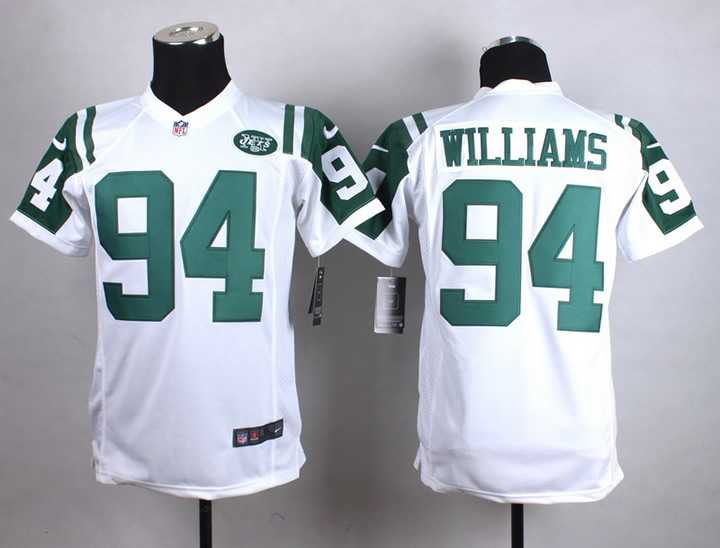 Glued Youth Nike New York Jets #94 Leonard Williams White Team Color Game Jersey WEM