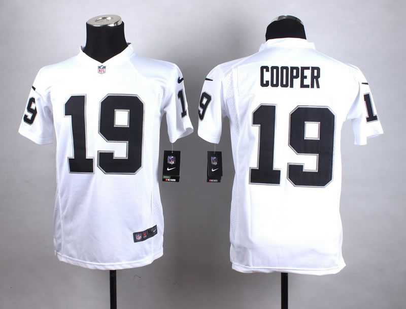 Glued Youth Nike Oakland Raiders #19 Cooper White Team Color Game Jersey WEM