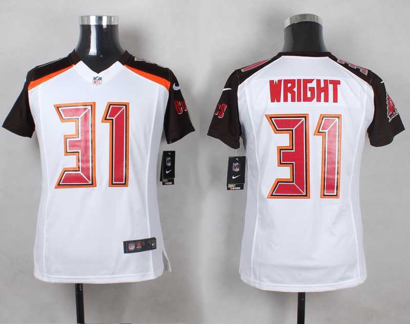 Glued Youth Nike Tampa Bay Buccaneers #31 Major Wright White Team Color Team Color Game Jersey WEM