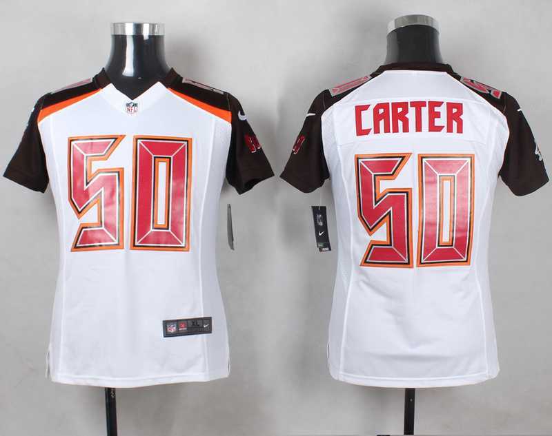 Glued Youth Nike Tampa Bay Buccaneers #50 Bruce Carter White Team Color Team Color Game Jersey WEM