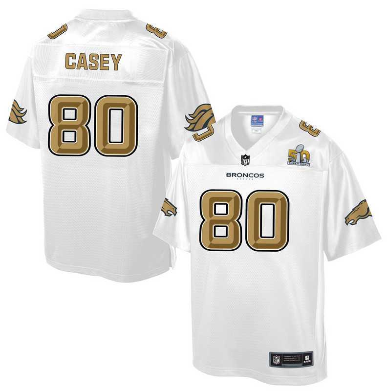 Printed Women Nike Denver Broncos #80 Casey White NFL Pro Line Super Bowl 50 Fashion Game Jersey