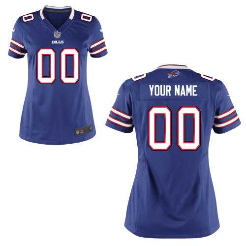 Women Nike Buffalo Bills Customized Blue Team Color Stitched NFL Game Jersey