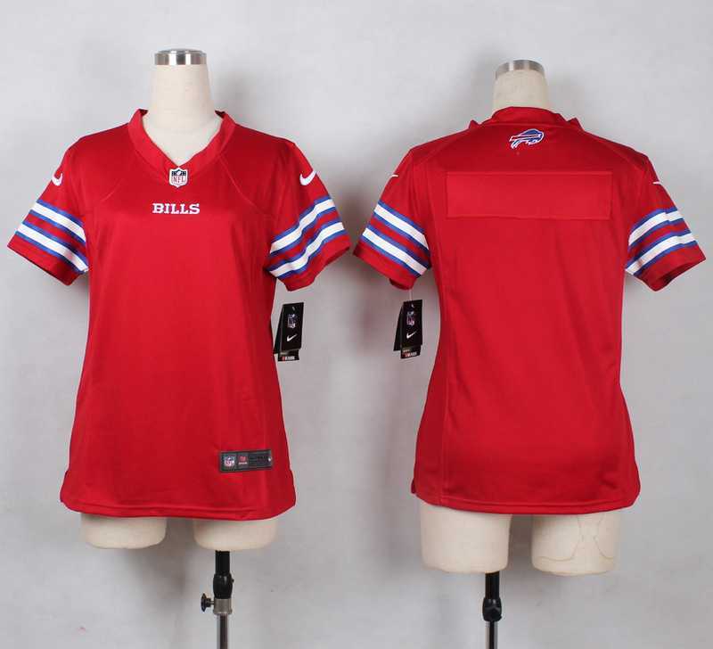Women Nike Buffalo Bills Customized Red Team Color Stitched NFL Game Jersey