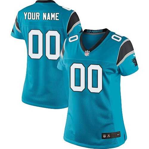 Women Nike Carolina Panthers Customized Blue Team Color Stitched NFL Game Jersey