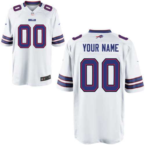 Youth Nike Buffalo Bills Customized White Team Color Stitched NFL Game Jersey