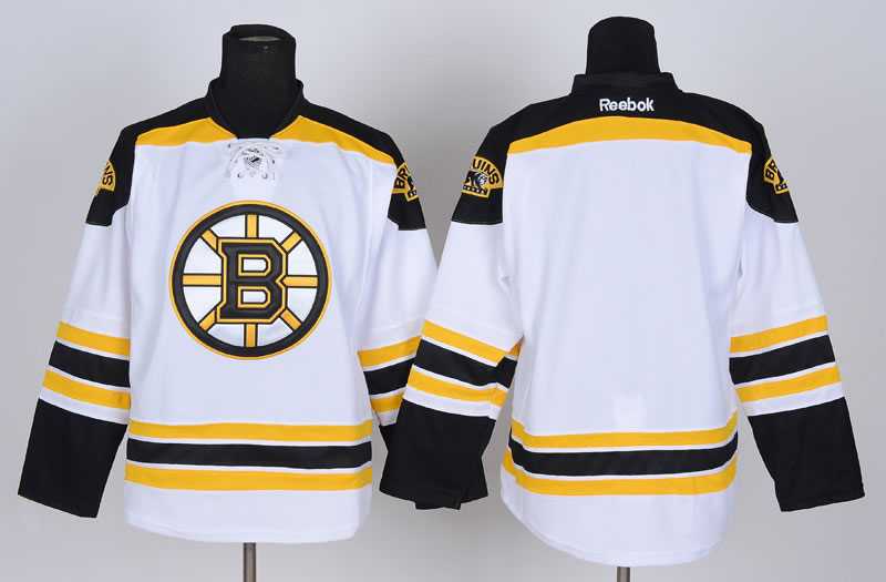 Men Boston Bruins Customized White Stitched Hockey Jersey