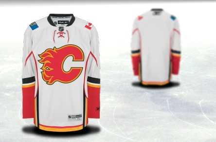 Men Calgary Flames Customized White Stitched Hockey Jersey