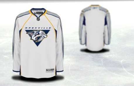 Men Nashville Predators Customized White Stitched Hockey Jersey