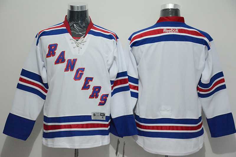 Men New York Rangers Customized White Stitched Hockey Jersey