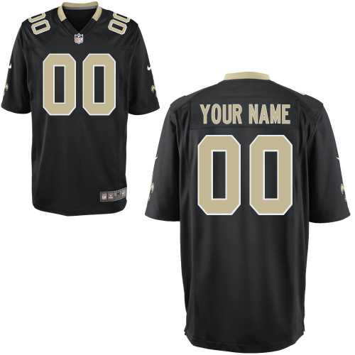 Men Nike New Orleans Saints Customized Black Team Color Stitched NFL Game Jersey