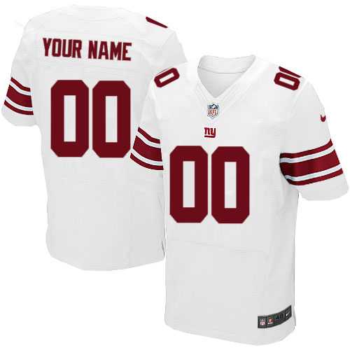 Men Nike New York Giants Customized White Team Color Stitched NFL Elite Jersey