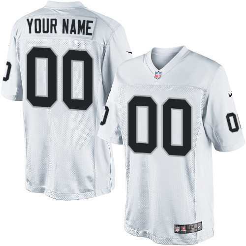 Men Nike Oakland Raiders Customized White Team Color Stitched NFL Game Jersey