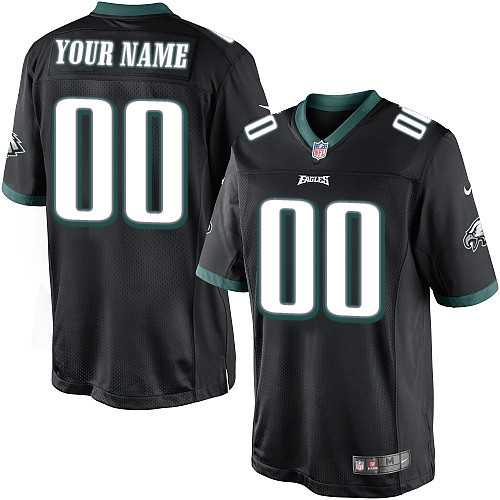 Men Nike Philadelphia Eagles Customized Black Team Color Stitched NFL Game Jersey