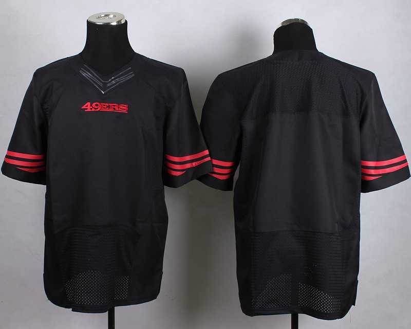 Men Nike San Francisco 49ers Customized Black Team Color Stitched NFL Elite Jersey