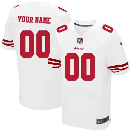 Men Nike San Francisco 49ers Customized White Team Color Stitched NFL Elite Jersey